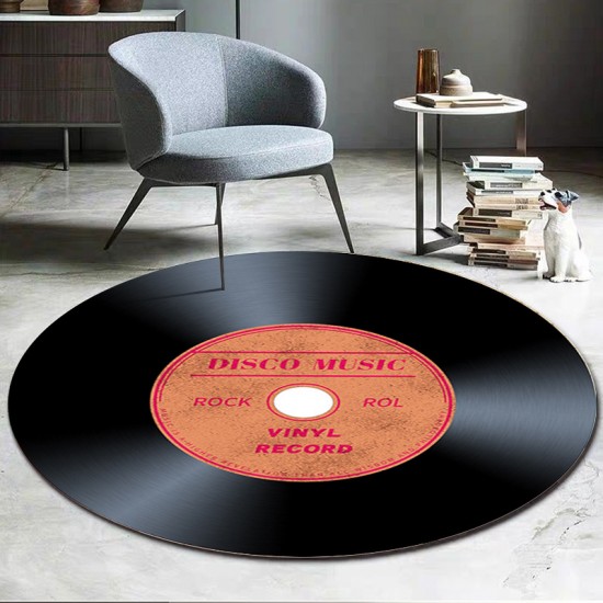 Cross-border round living room carpet. CD record creative carpet, simple chair mat, bedroom bedside mat