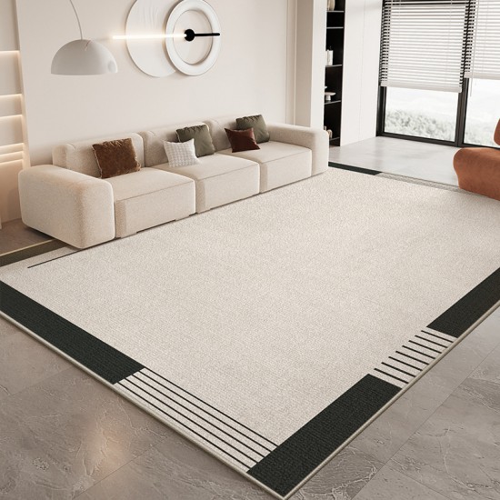 Living room carpets, stain-resistant and easy-care, Nordic-lined, non-slip, wear-resistant crystal velvet carpets, home insulation and warmth