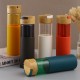 Creative bamboo lid, double-wall high-silicon boron glass, outdoor handle, portable, straight cup, silicone sleeve, gift cup, wholesale.