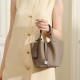Silver buckle genuine leather women's bag, vegetable basket bag, 2025 new fashion handbag, lychee-grain bucket bag Silver buckle genuine leather women's bag, vegetable basket bag, 2025 new fashion handbag, lychee-grain bucket bag