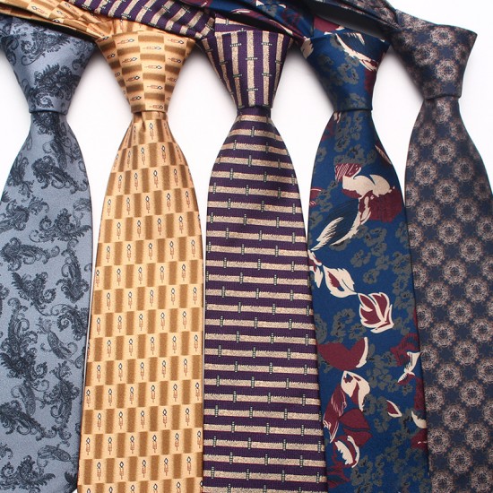 Factory's hot-selling formal 8cm business tie, men's casual hand-tied tie, small flower cashew plaid, multi-color, in stock