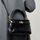 Kelly large women's bag premium crocodile pattern lock small square bag new genuine leather commuter crossbody women's bag