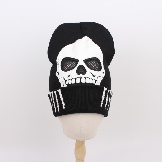 Cross-border winter hat, excavator jacquard children's knitted hat, autumn and winter baby warm cap beanie, brimless cap hat