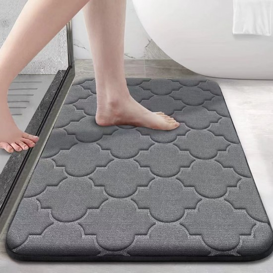 Cross-border lantern coral velvet floor mats, in stock, thickened embossed bathroom anti-slip mats, decorative doormats for bathrooms