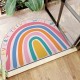 Cartoon rainbow semi-circular floor mats for home entrance doormats, stain-resistant, non-slip bathroom doormats