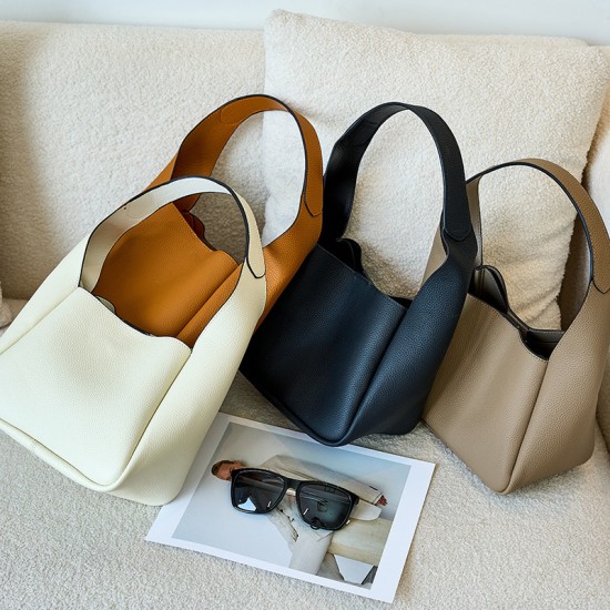 2022 Spring/Summer New Leather Top Grain Cowhide Women's Bags - Shoulder Carry, Crossbody, Trendy Large Capacity Women's Versatile Shoulder Bag