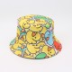 Cross-border reversible bucket hat with Japanese fruit print, spring/summer fresh style sun protection hat