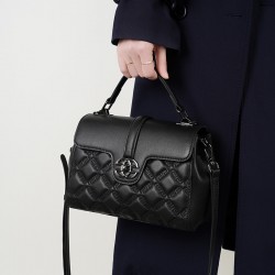 2025 New Genuine Leather Stone-Pattern Kelly Bag, Light Luxury, Niche Design, Fashion Handbags, Single-Shoulder and Crossbody Bags