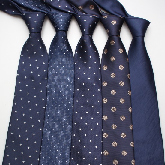 Men's 8cm business formal polyester ties, blue series men's ties, men's wedding casual ties, wholesale