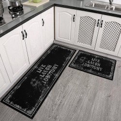 TEMU hot-selling American pumpkin kitchen mat, non-slip, absorbent, stain-resistant, long two-piece foot mat set available for delivery.