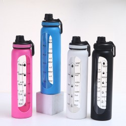 Cross-border transparent silicone glass with handle, large-capacity sports water cup, simple, instant drinking cup