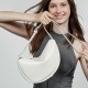 2025 new genuine leather women's bag, lazy-style crescent bag, large-capacity shoulder crossbody bag