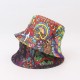 Foreign jewelry, position print, double-sided bucket hat, spring and summer outdoor sun protection and casual hat.