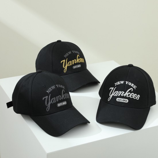 Baseball cap with letter embroidered men's and women's sun protection, large head circumference, flattering small peaked cap, spring and summer hardtop curved brim sun hat