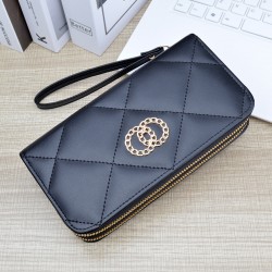 New style hand-held wallet for women - long style soft leather wallet with double layers, mother style fashionable simple large capacity zero money bag for mobile phone.