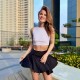 Summer cross-border European and American new style Amazon elastic waist fringe spliced printed casual loose shorts for women