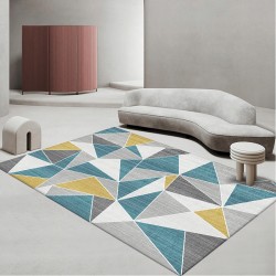 Cross-border simple geometric crystal velvet carpet for home living room decoration, easy-care wall-to-wall large sofa rug in stock