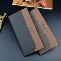 Men's wallet - long style, money clip, fashionable and patchwork color collision thin style for young men, multi-card slot, large capacity, fashionable and casual suit bag.