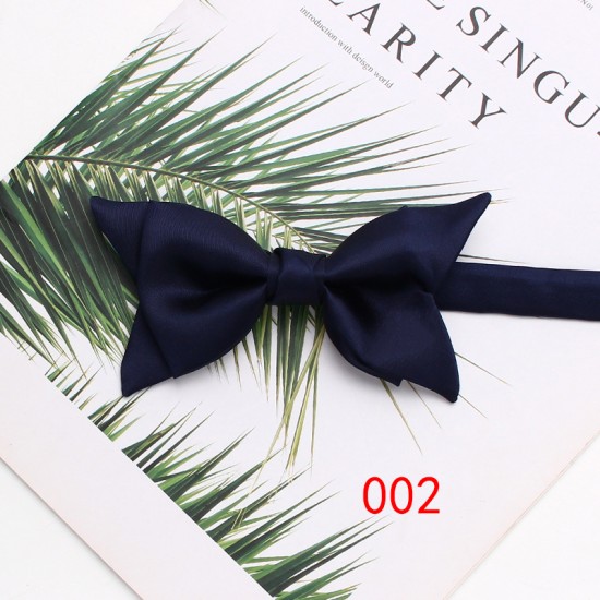 Lei'er new solid color double-layer bow tie, men's business fashion, British-style suit accessories, wedding bow tie in stock.