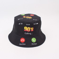 Overseas double-sided bucket hat with pineapple, strawberry, and orange print, versatile and fresh short-brim couple's sun hat