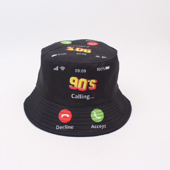 Overseas double-sided bucket hat with pineapple, strawberry, and orange print, versatile and fresh short-brim couple's sun hat Overseas double-sided bucket hat with pineapple, strawberry, and orange print, versatile and fresh short-brim couple's sun hat