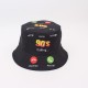 Overseas double-sided bucket hat with pineapple, strawberry, and orange print, versatile and fresh short-brim couple's sun hat Overseas double-sided bucket hat with pineapple, strawberry, and orange print, versatile and fresh short-brim couple's sun hat