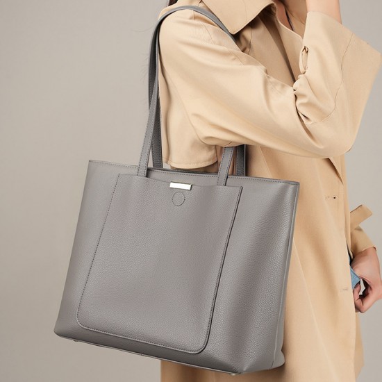 High-end, large-capacity bags for women, 2025 new trendy commuter tote bags, versatile, single-shoulder, genuine leather.