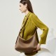 Top-grain cowhide women's single shoulder bag, simple and fashionable, classic shell bag with 2 shoulder straps, large capacity, soft leather