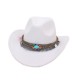 Overseas ethnic style woolen hat with upturned brim, versatile solid color western cowboy hat, British-style jazz hat for women