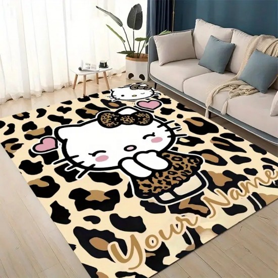 Cute and adorable kitty cat decorative carpet for the living room, stain-resistant, non-slip, and easy-care sofa blanket (available for shipping)