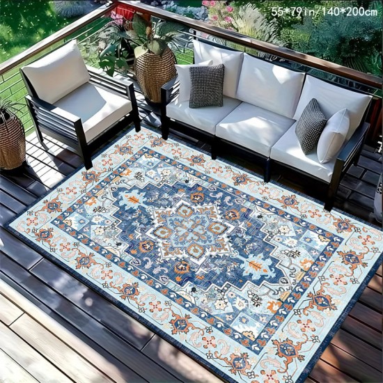 Cross-border TEMU Persian print carpet, easy-care sofa blanket for the living room, non-slip coffee table mat for the balcony.