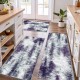 Abstract Blend Color Kitchen Mats, Non-Slip, Oil-Absorbent, Stain-Resistant, Easy-Care, Three-Piece Entryway Floor Mat Set