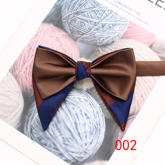 Leier men's large bow tie, tuxedo, polyester men's vintage double-layered ox-horn bow tie, groom's wedding photoshoot suit.