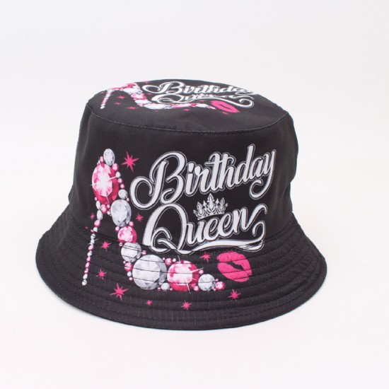 Cross-border reversible bucket hat with beer bottle print, versatile outdoor sun protection hat for couples