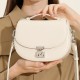 Original New Genuine Leather Saddle Bag, Retro Wide Shoulder Strap Women's Bag, Luxury High-End Niche Casual Crossbody Small Bag with Lock