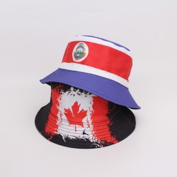 Reversible bucket hat, plaid daisy digital print sun hat, foldable bucket hat, outdoor casual sun hat.