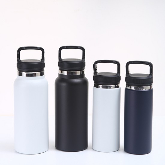 Hot-selling portable large-capacity thermos, spray-coated solid color, simple hiking kettle, portable car sports water bottle