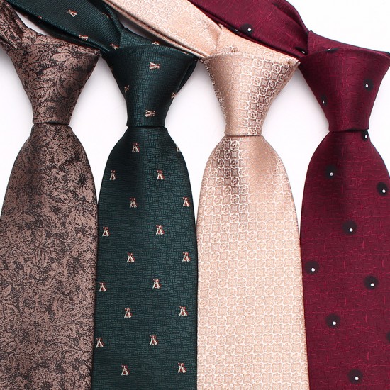 Lei'er burgundy tie, men's groomsmen wedding tie, yarn-dyed polyester business tie wholesale Lei'er burgundy tie, men's groomsmen wedding tie, yarn-dyed polyester business tie wholesale