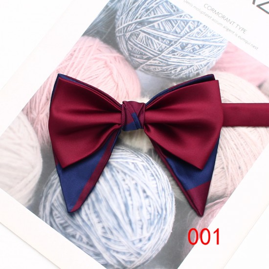Leier men's large bow tie, tuxedo, polyester men's vintage double-layered ox-horn bow tie, groom's wedding photoshoot suit.
