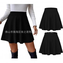 Amazon best-selling women's basic style multi-functional versatile stretch flared casual mini skating skirt