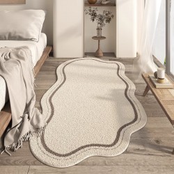 Simple, uniquely shaped imitation cashmere autumn/winter cool-proof, stain-resistant bedside blanket, bedroom thickened decorative non-slip carpet available for dropshipping