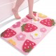 Simple strawberry faux cashmere bathroom entrance decorative carpet, absorbent bathroom non-slip mat, entrance doormat in stock.