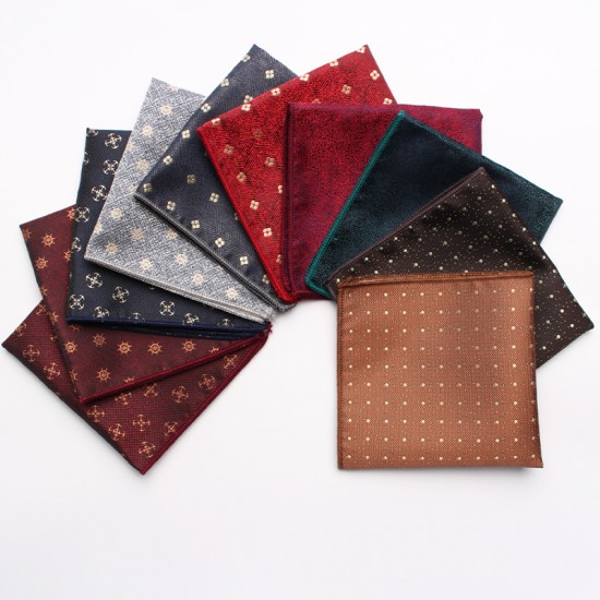 2025 Spring/Summer new jacquard yarn-dyed polyester silk small square handkerchiefs for men, fashionable suit pocket squares.