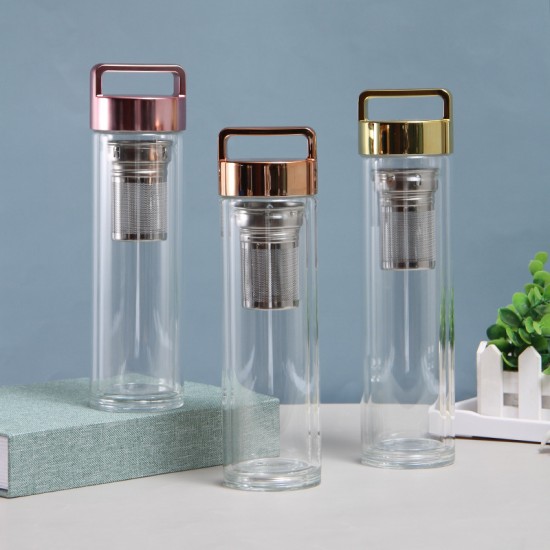 Factory-direct portable glass mugs, scald-resistant, high-temperature water mugs with filters, wholesale