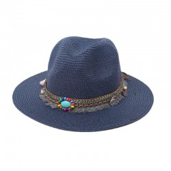 Cross-border ethnic jazz hat, spring/summer beach vacation straw hat, versatile casual beach hat, retro hat