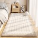 Simple striped imitation cashmere bedroom decorative non-slip rugs, thickened carpets for windowsills and bay windows In stock, available for shipping.