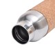 Cross-border 304 stainless steel thermos with bamboo-grain wooden lid, direct drinking hiking kettle, creative cork cloth cover sports water bottle
