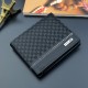 New style men's purse - short length, multi-card slot fashionable simple money clip, young man, thin soft leather bag with horizontal print, zero wallet