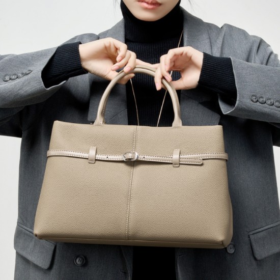 Luxury genuine leather handbags for women, 2025 new spring and summer large-capacity commuter platinum bags, briefcases.