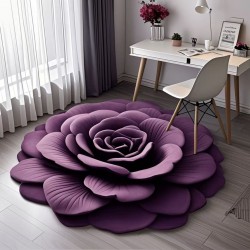 Specially shaped floral diatom mud floor mat, quick-drying, absorbent, non-slip bathroom and toilet floor mat, easy-care bedroom floor mat